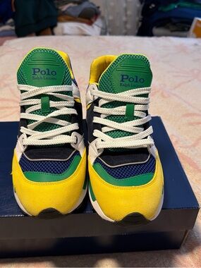 Polo by Ralph Lauren Men Yellow Green Blue Colorblock Sneakers
